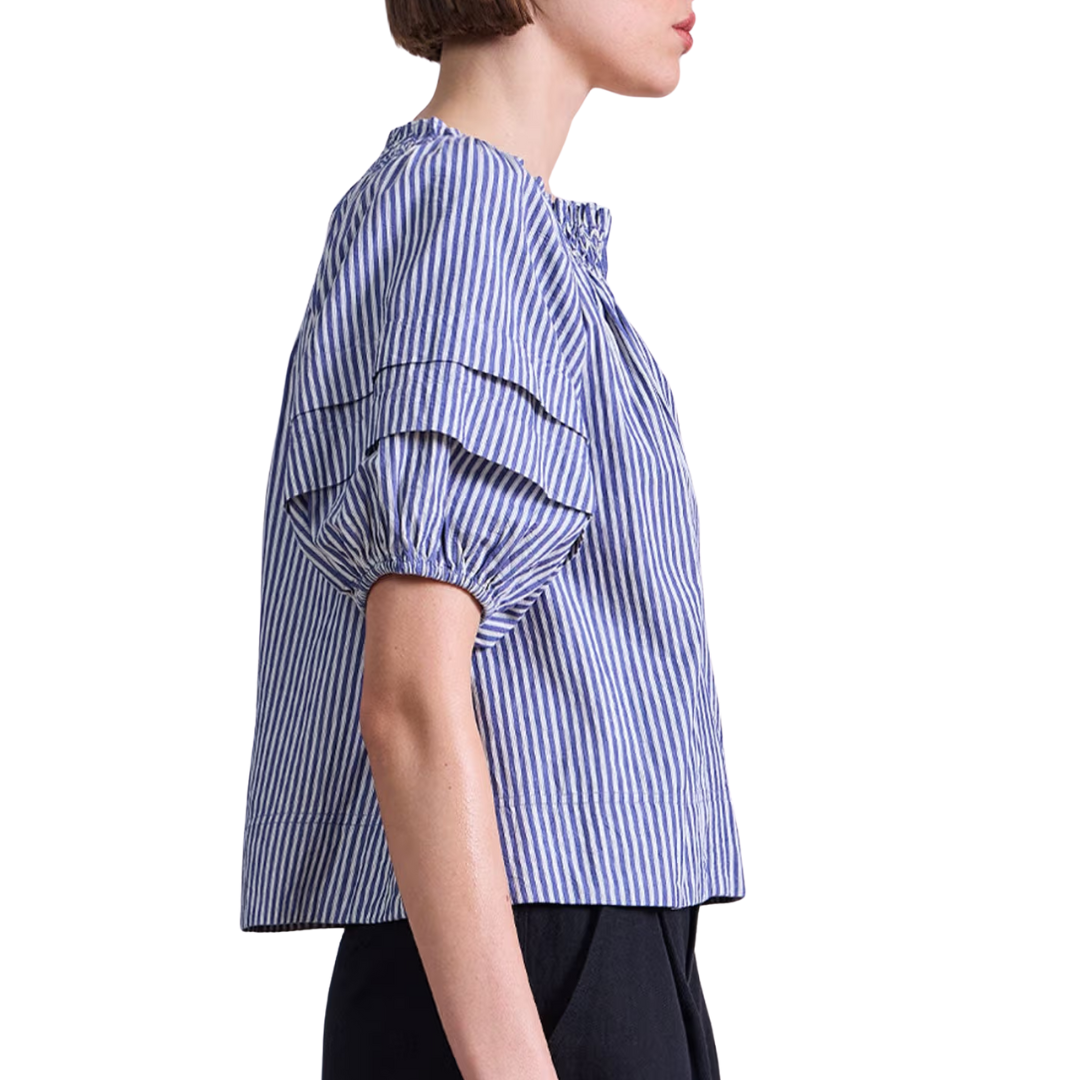 Caminitas Puff Sleeve Top in Skinny Stripe