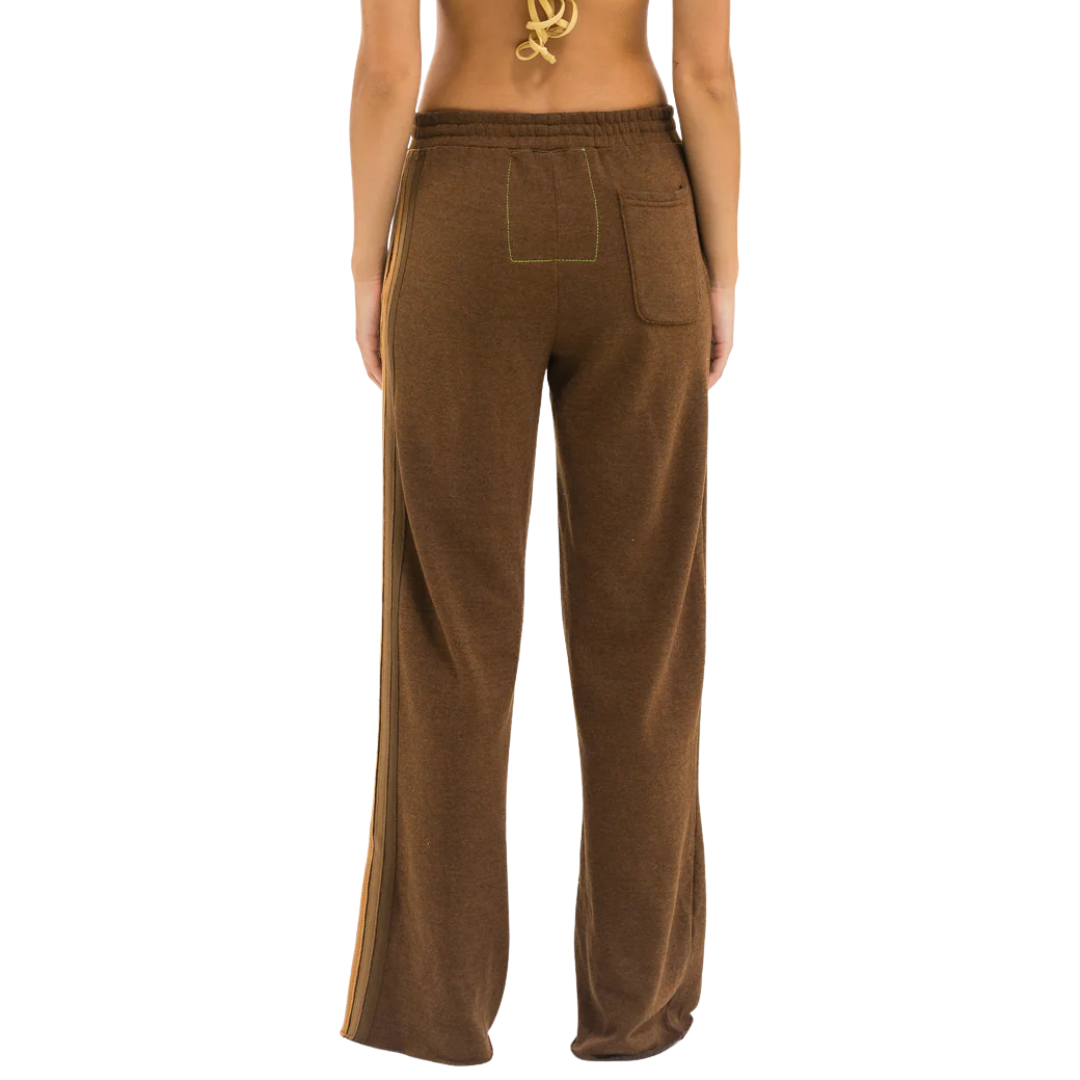 5 Stripe Wide Sweatpants in Chocolate/Espresso