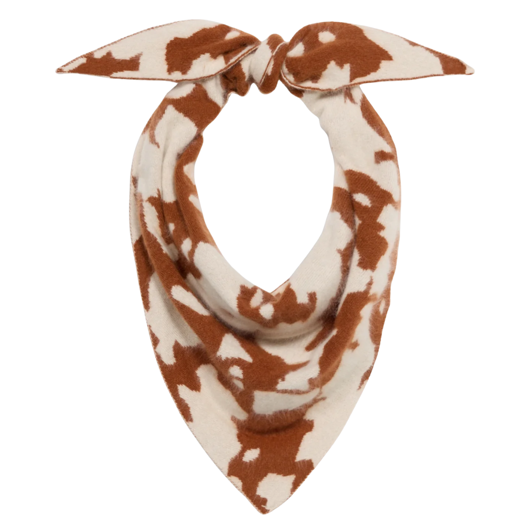 Grizzly Cowhide Wild Rag in Cream/Burnt Sienna