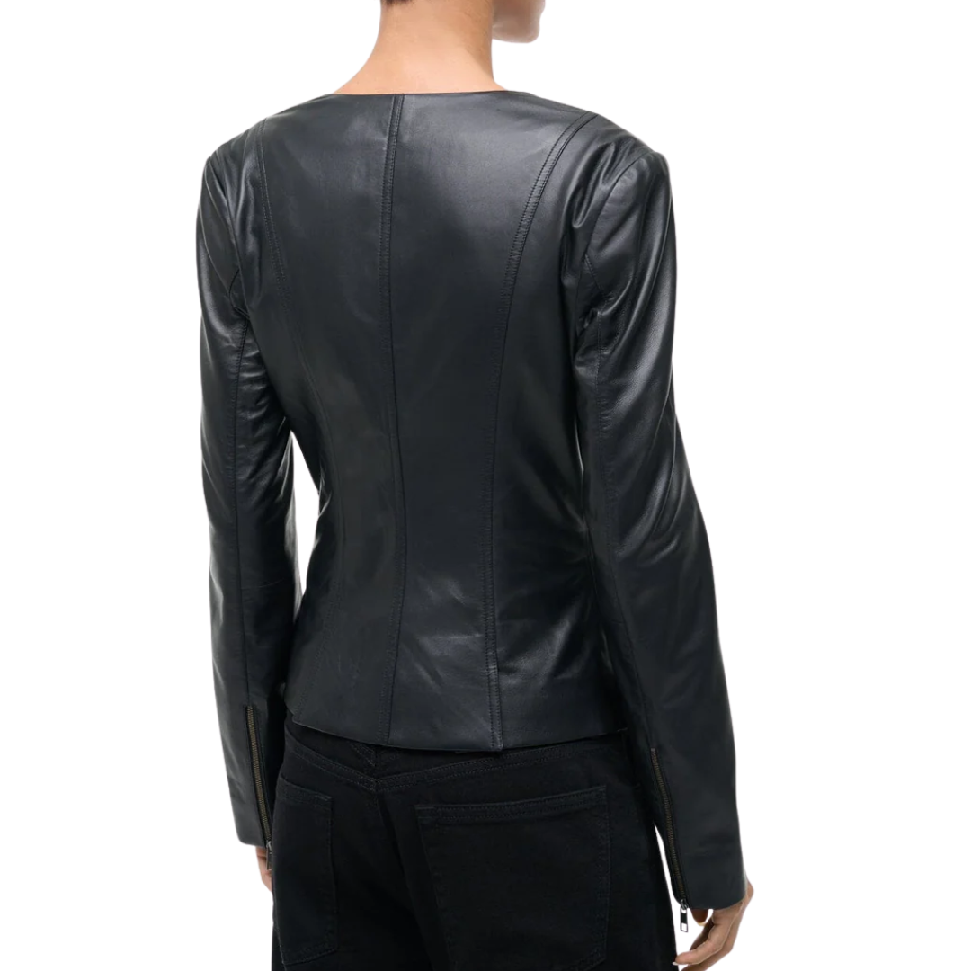 Wells Leather Jacket in Black