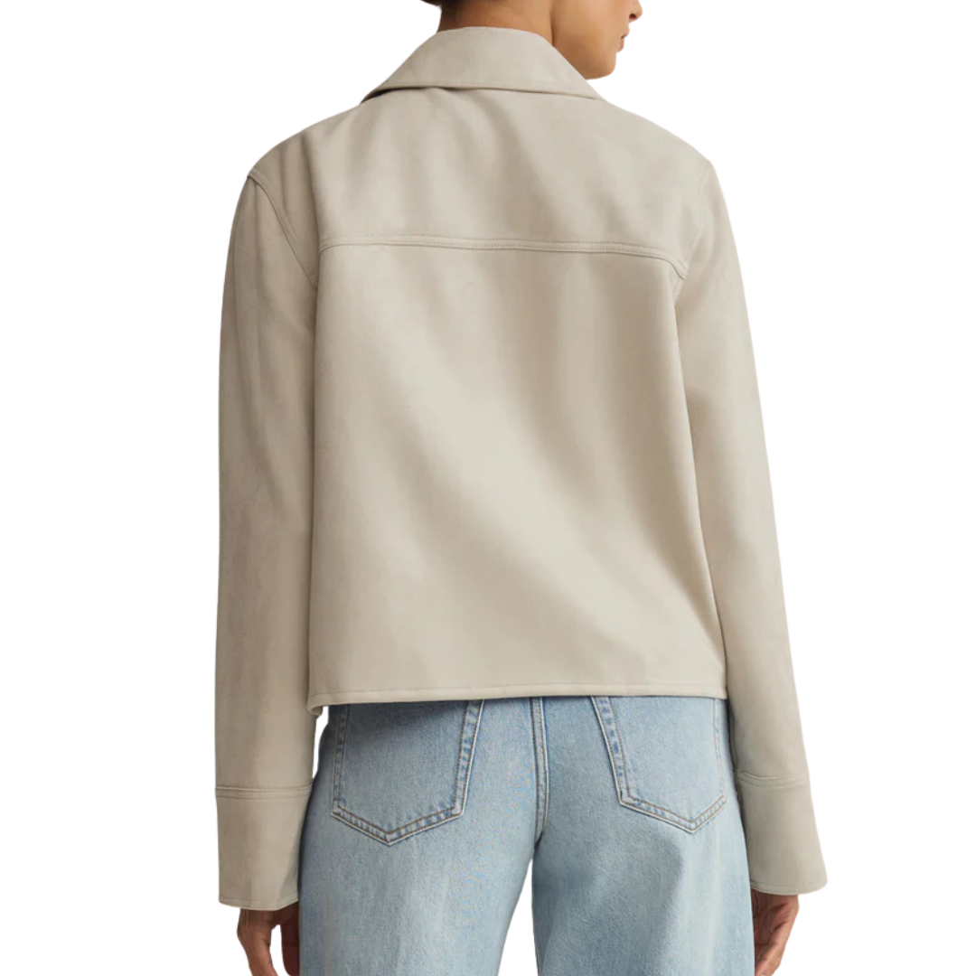 Dillon Faux Suede Jacket in Crystal