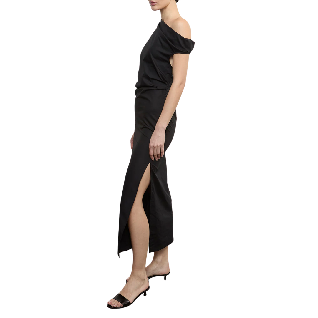 Poplin Sculptured Dress Black