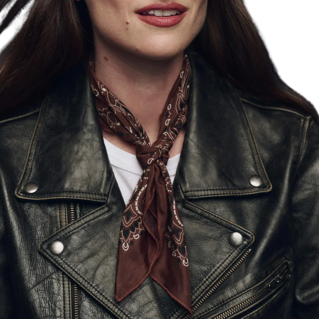 Silk Bandana in Chocolate