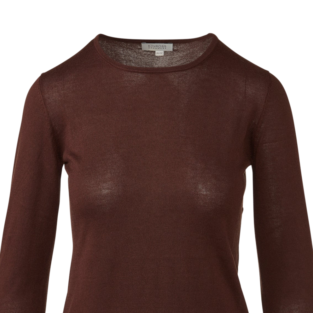Long Sleeve Crew in Chocolate