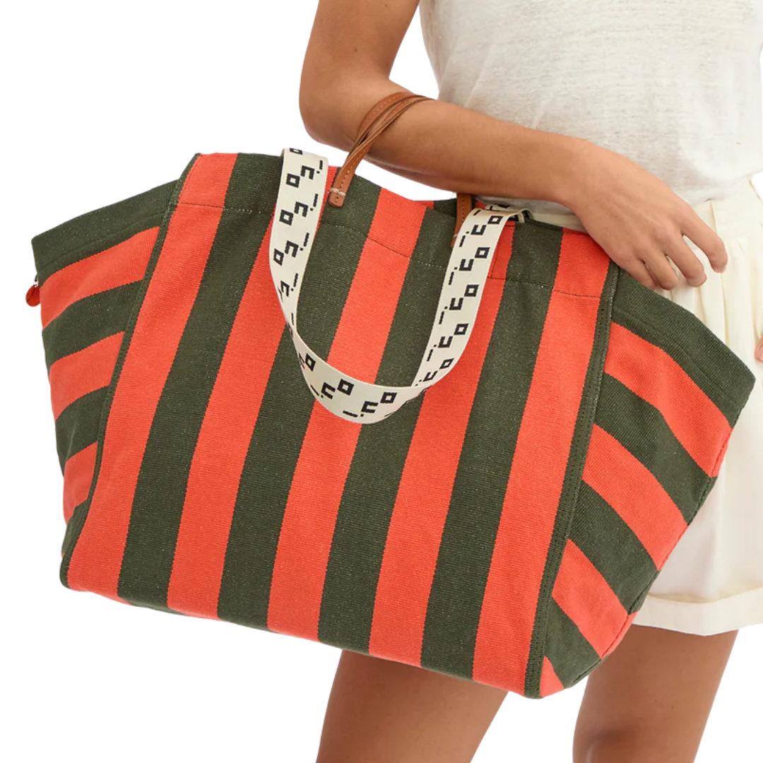 La Côte Tote in Army/Bright Poppy
