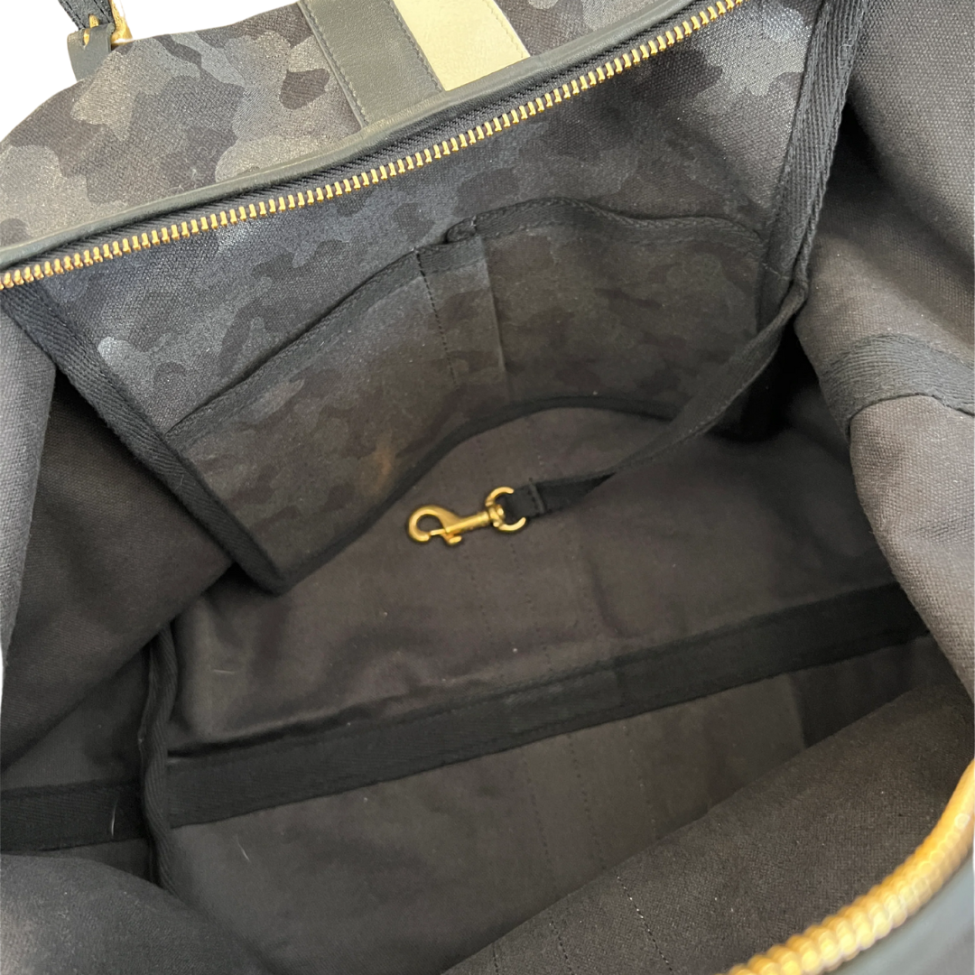 Canvas Camo Crossbody in Black