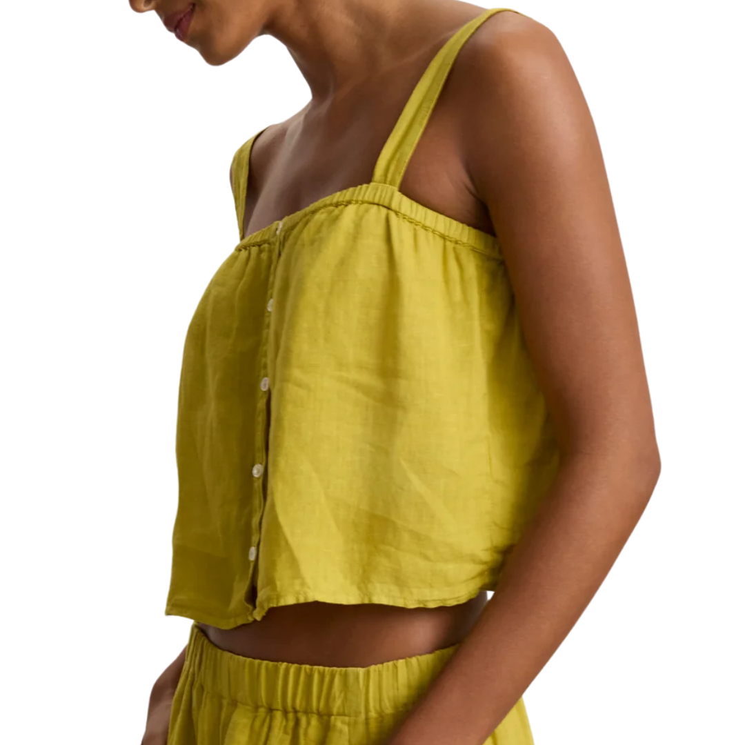 Quin Linen Top in Dandelion