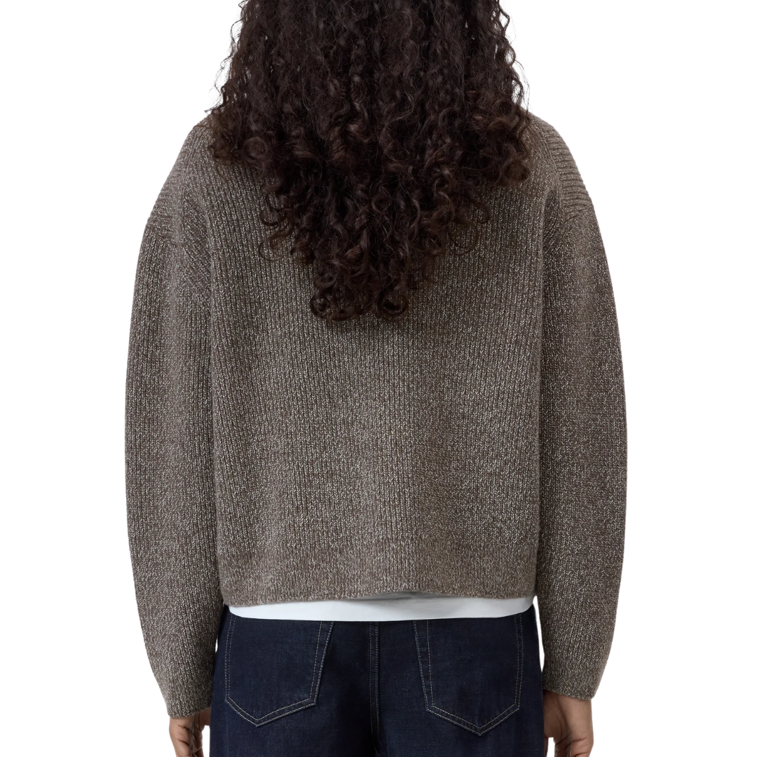 Wool-Blend Crewneck Jumper in Hazel Beige