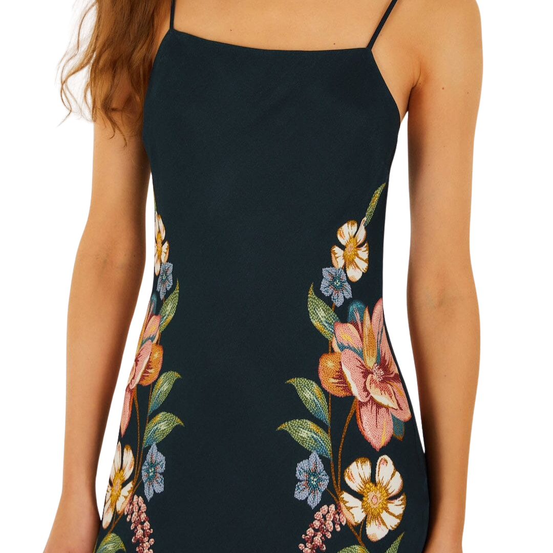 Maira Floral Maxi Dress in Dark Blue
