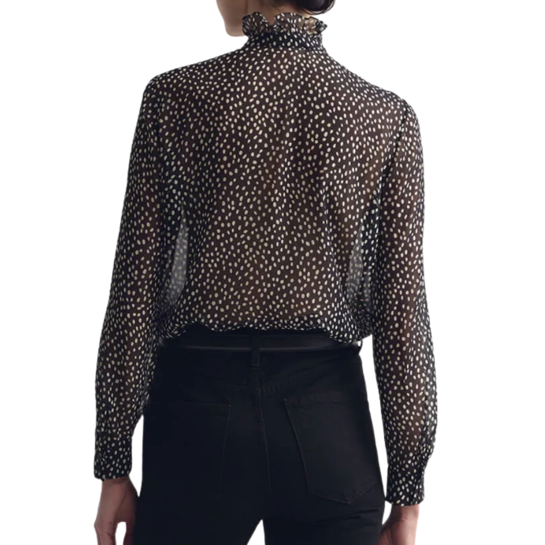 Lily Silk Blouse in Wild Dot