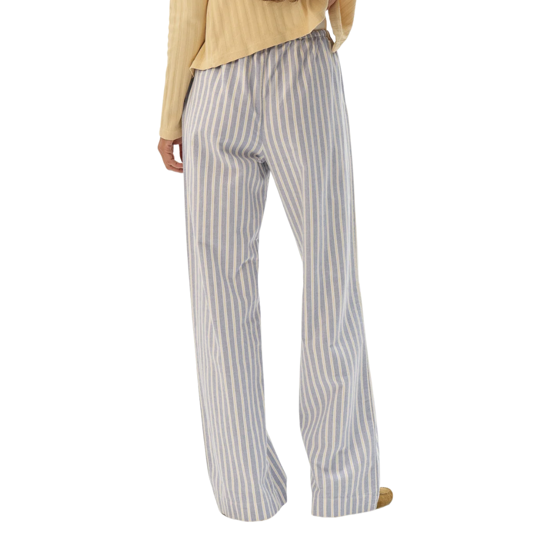 The Oxford Stripe Drawstring Pant in Butter Stripe