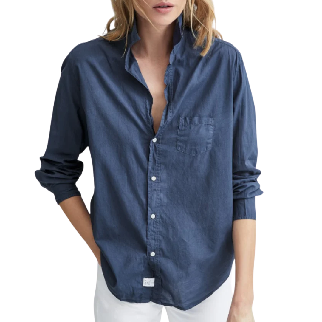 Eileen Relaxed Button-Up in Lake Blue