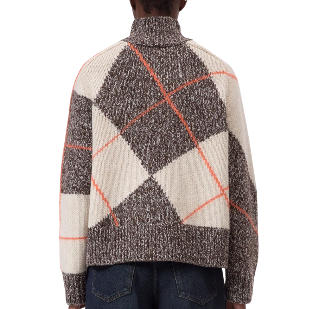 Argyle Rolli Sweater in Almond Cream