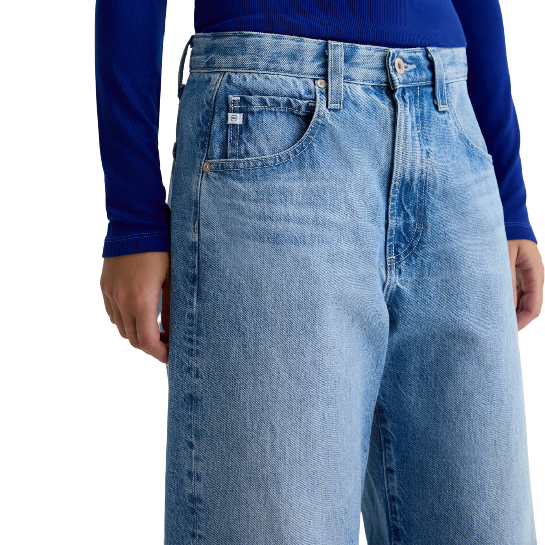 Hattie High Rise Barrel in Blueprint