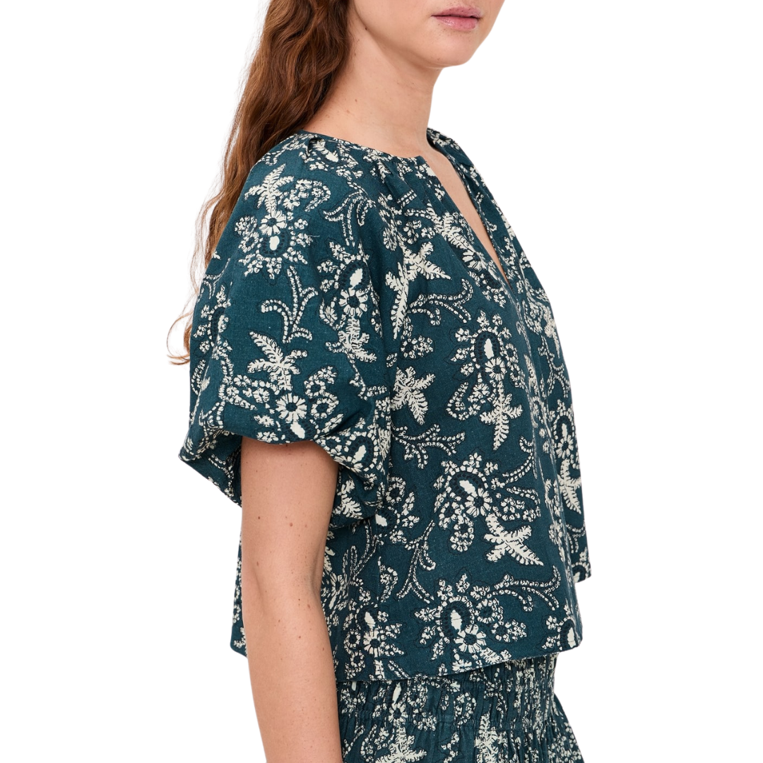 The Blythe Top in Indigo Bandana