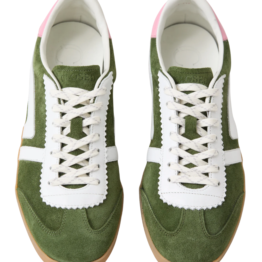 Suede Sneaker in Forest Green