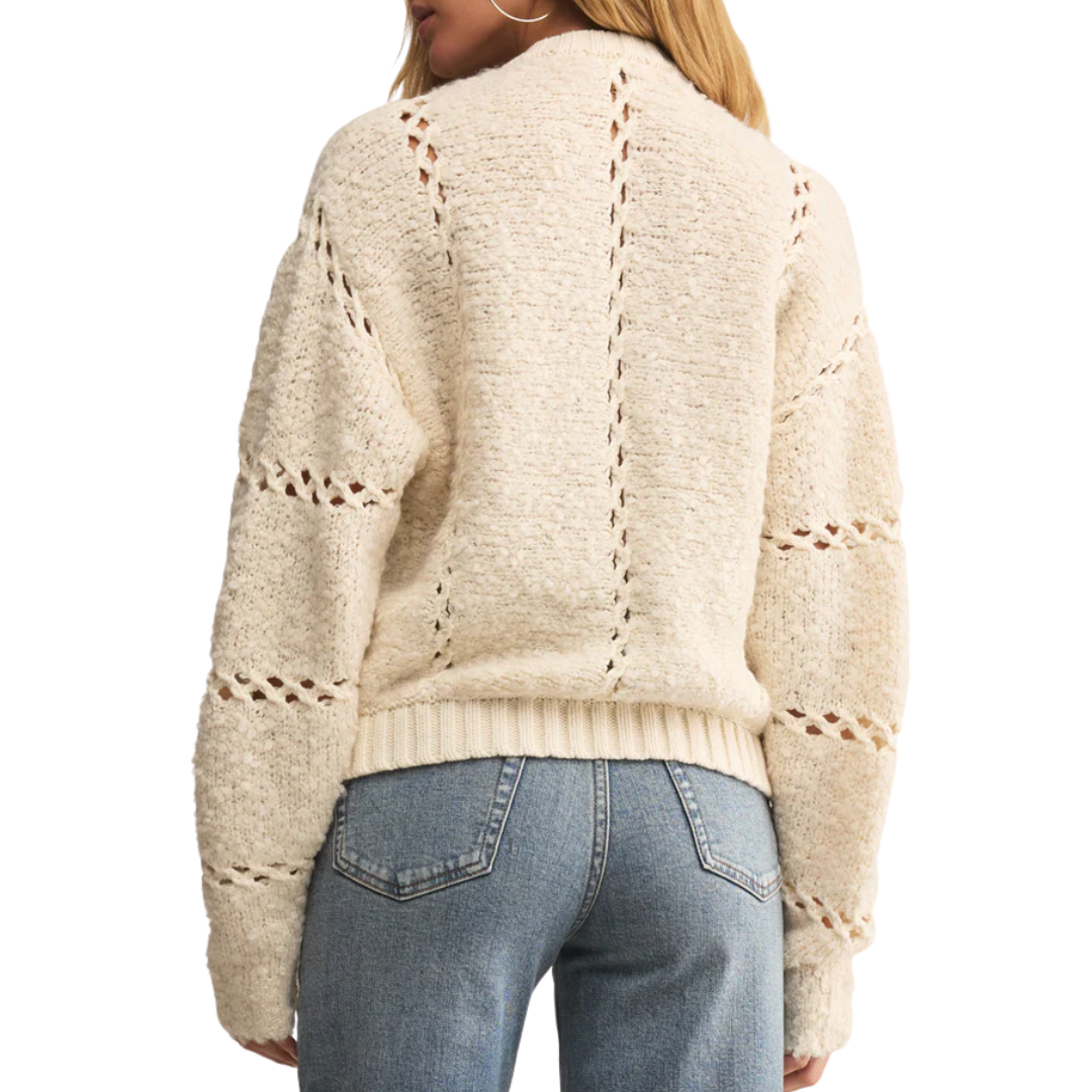 Sundance Zip-Up Sweater Jacket in Crystal