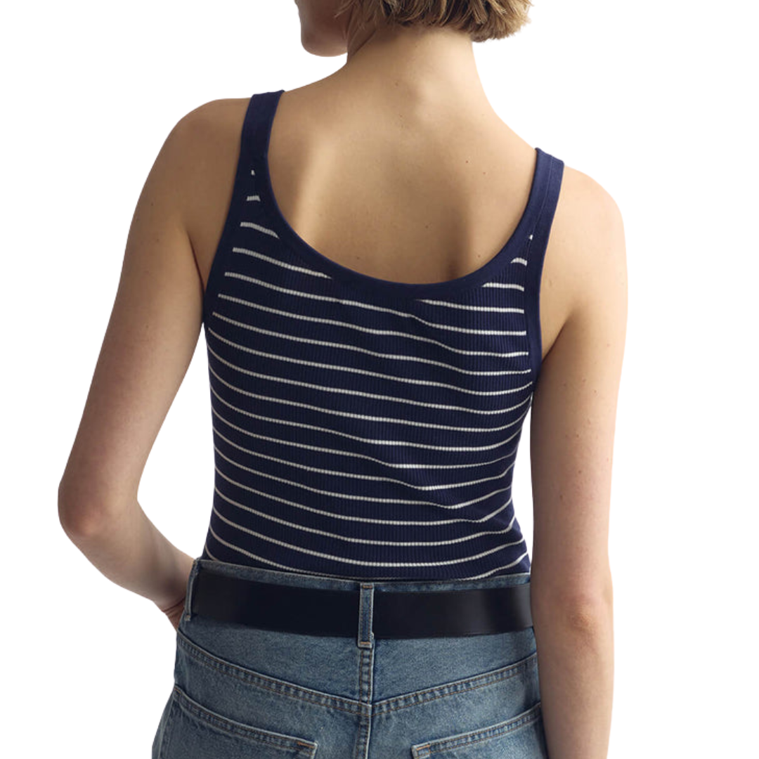 Wrenley Stripe Sweater Tank in Atlantic Blue/Ivory Stripe