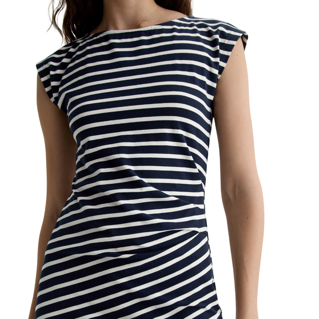 Aja Dress in Pacific Navy/Powder