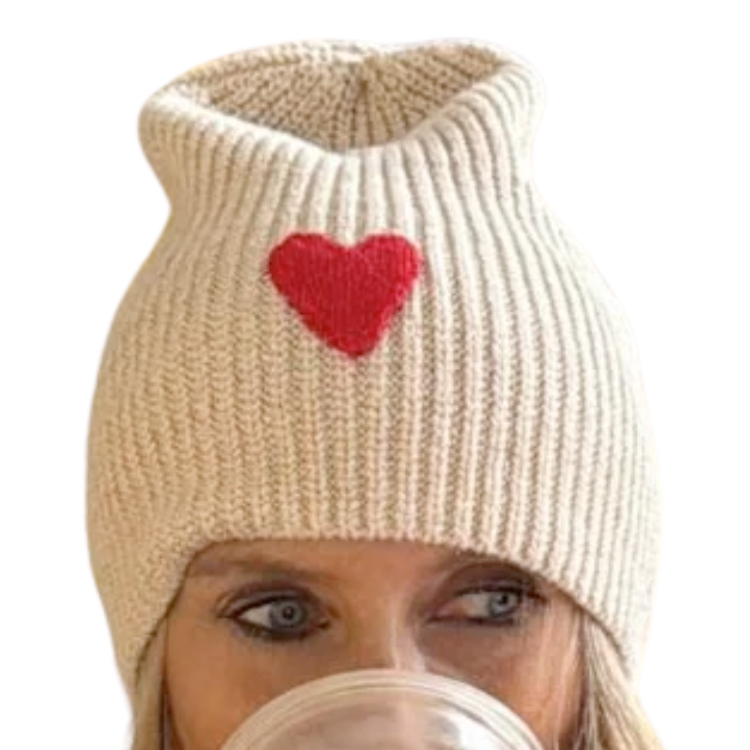 Love Beanie in Natural