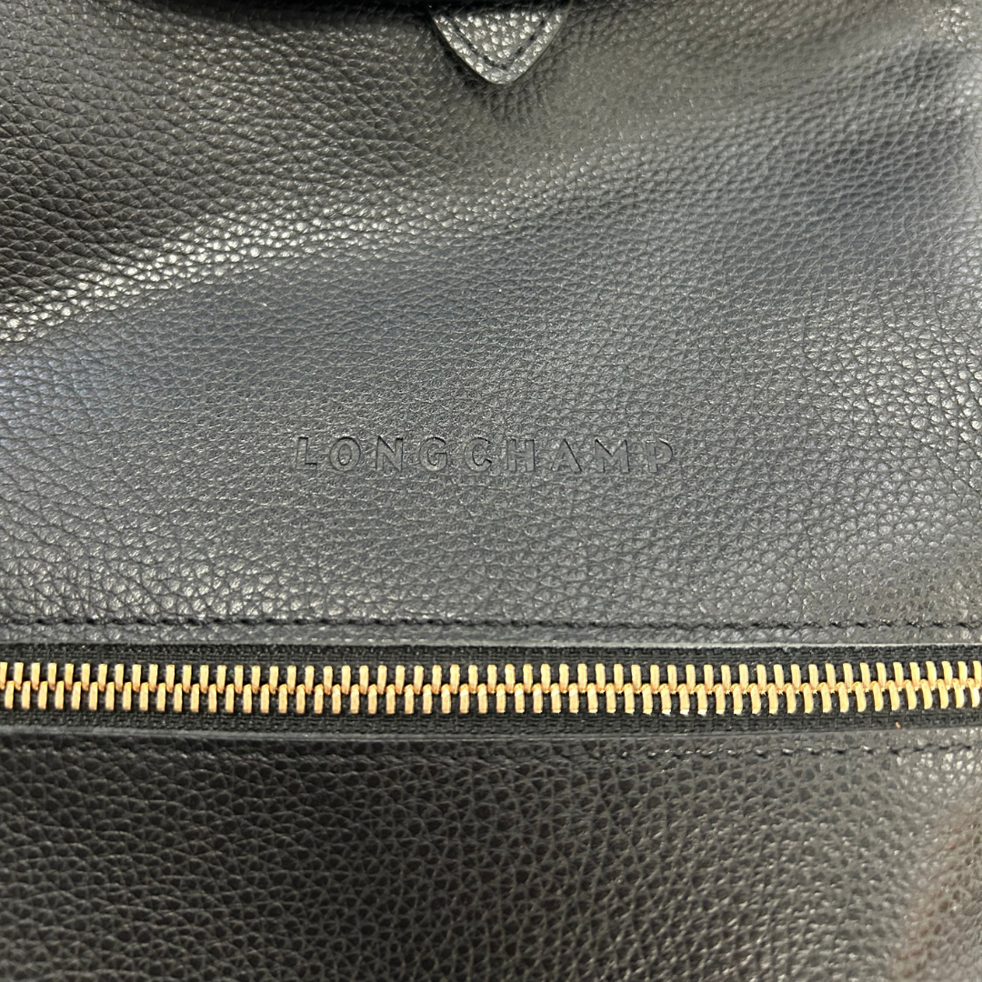 Le Foulonne Leather Backpack in Black