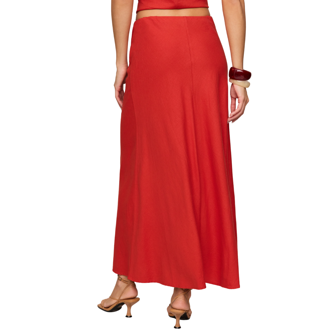 Meryl Midi Skirt in Chili Pepper