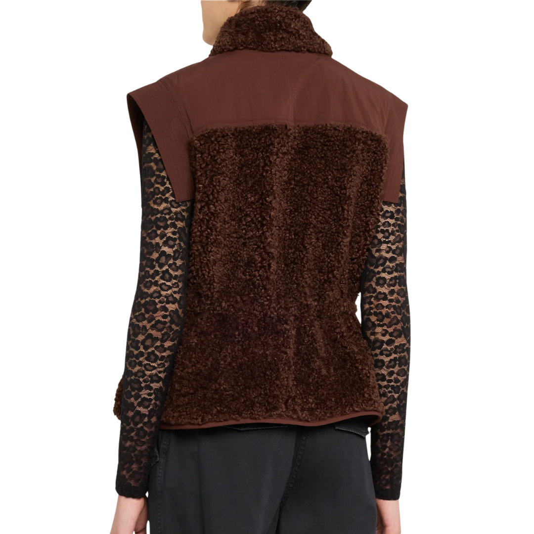 Tariet Teddy Fleece Vest in Onyx