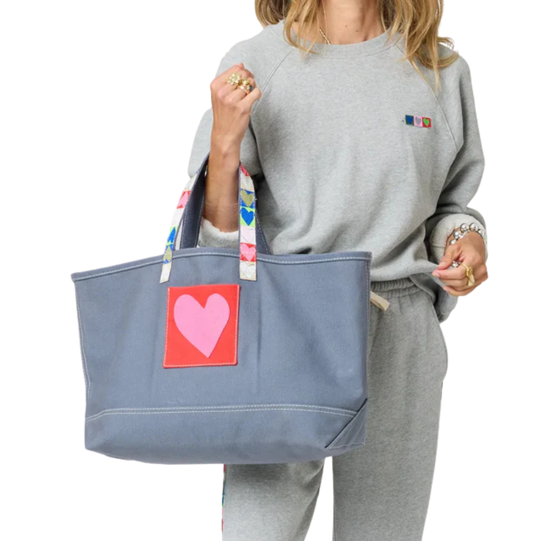 Love All Over Tote in French Blue