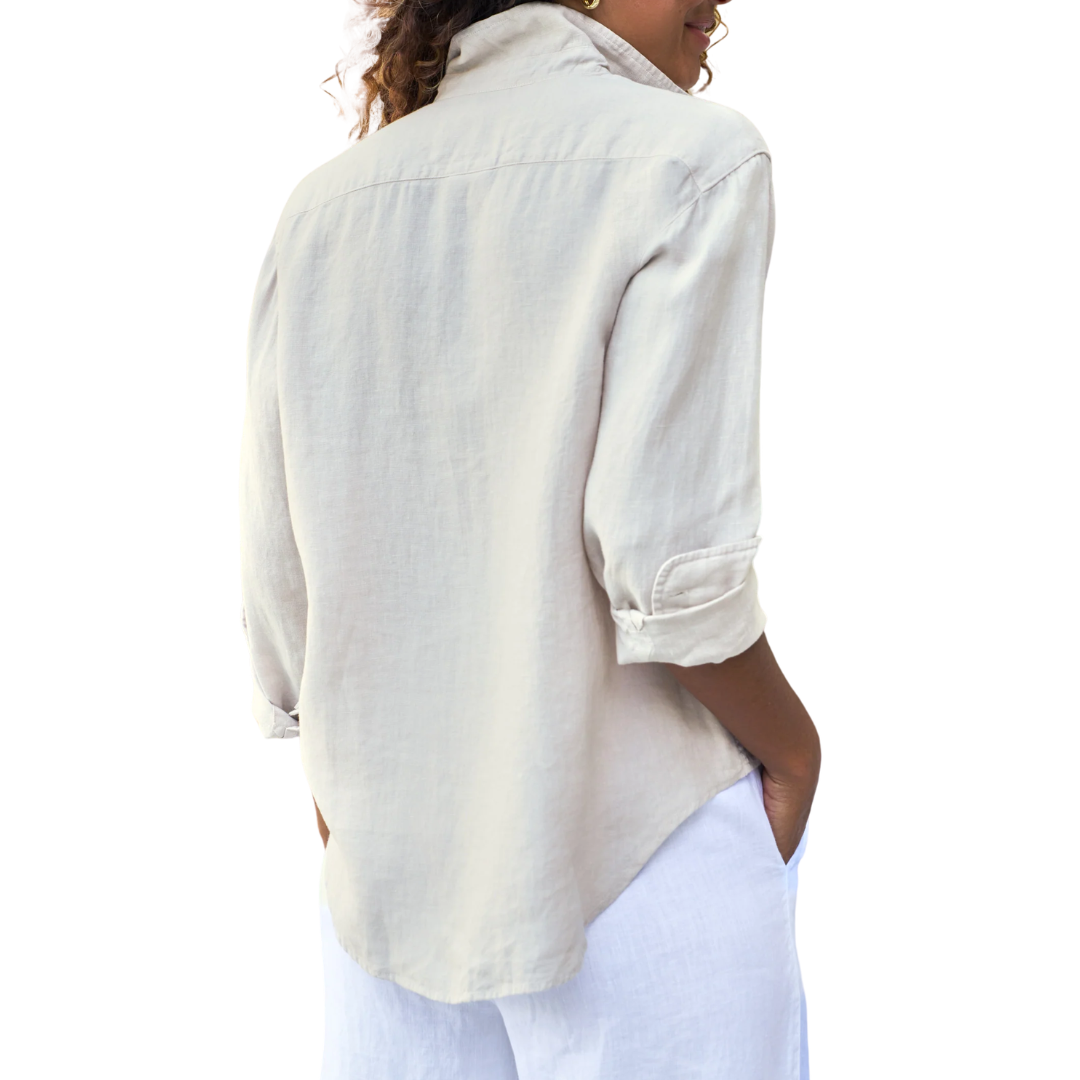 Eileen Relaxed Button-Up Shirt in Sand