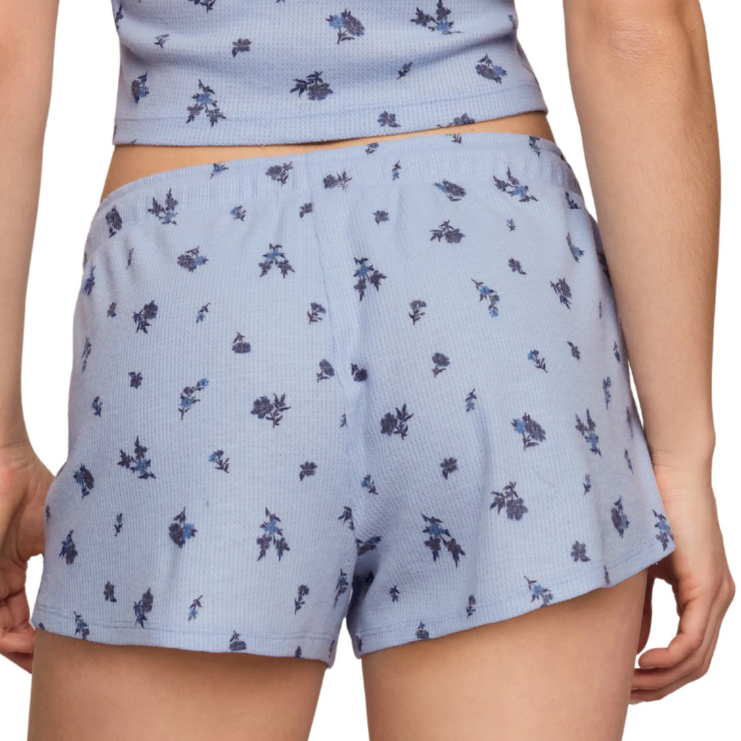 Floral Thermal Short in Crystal Blue