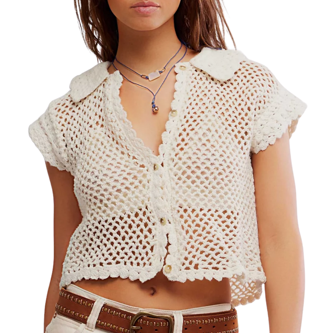 Lilly Crochet Top in Coconut