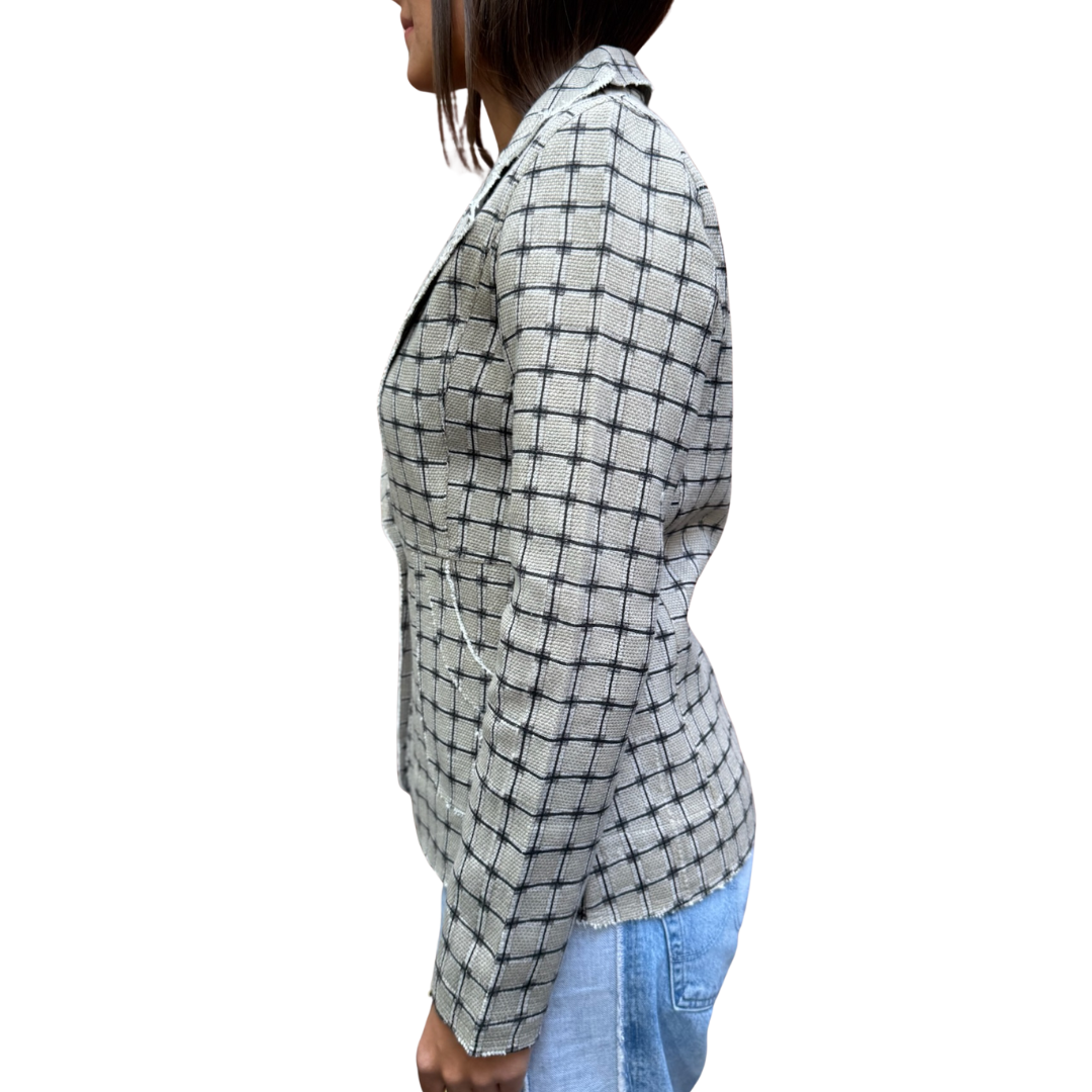 Checker Blazer in Taupe