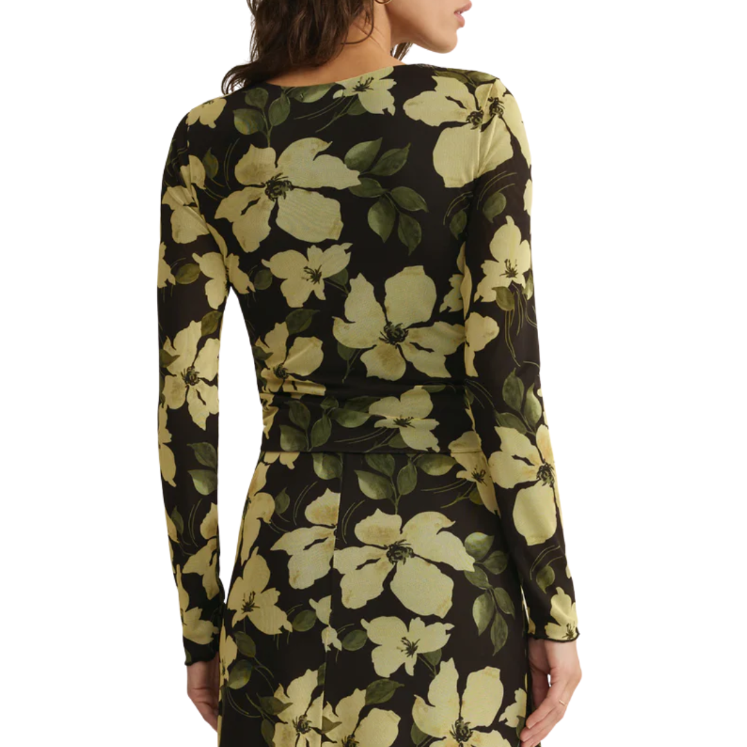 Taysha Ren Floral Mesh Top in Sunnyside