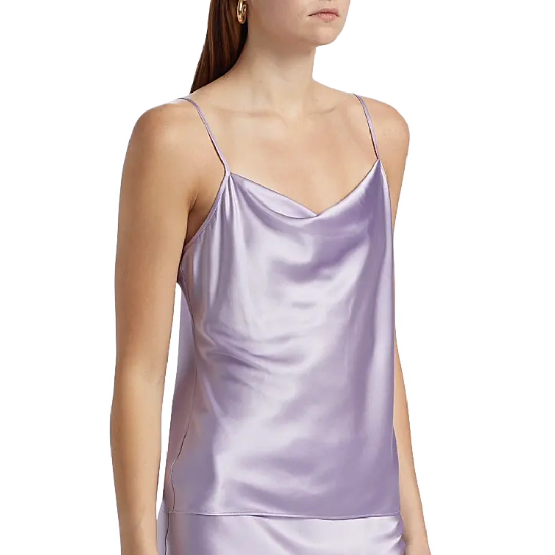 Sola Stretch-Silk Tank Top in Soft Lilac