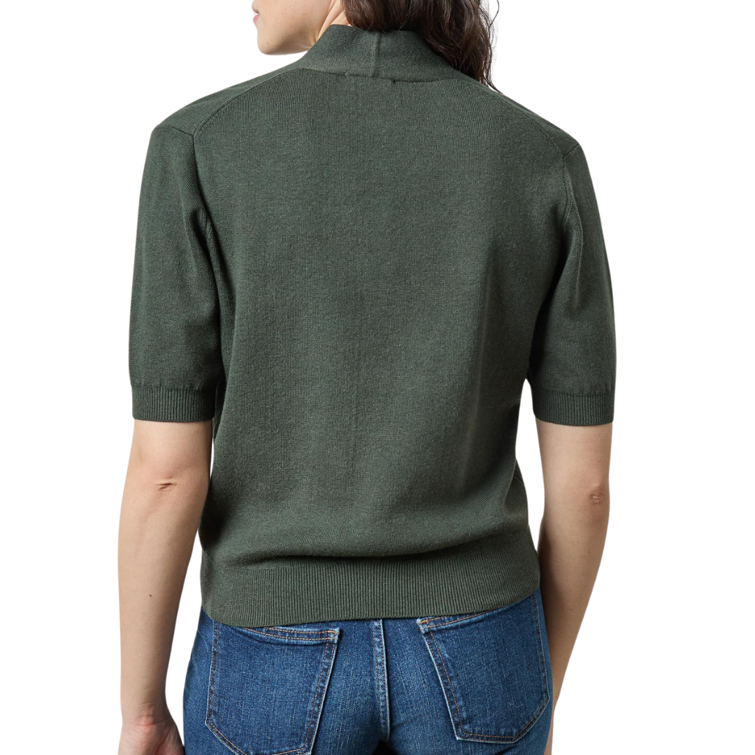 V-Neck Elbow Sleeve Sweater in Balsam