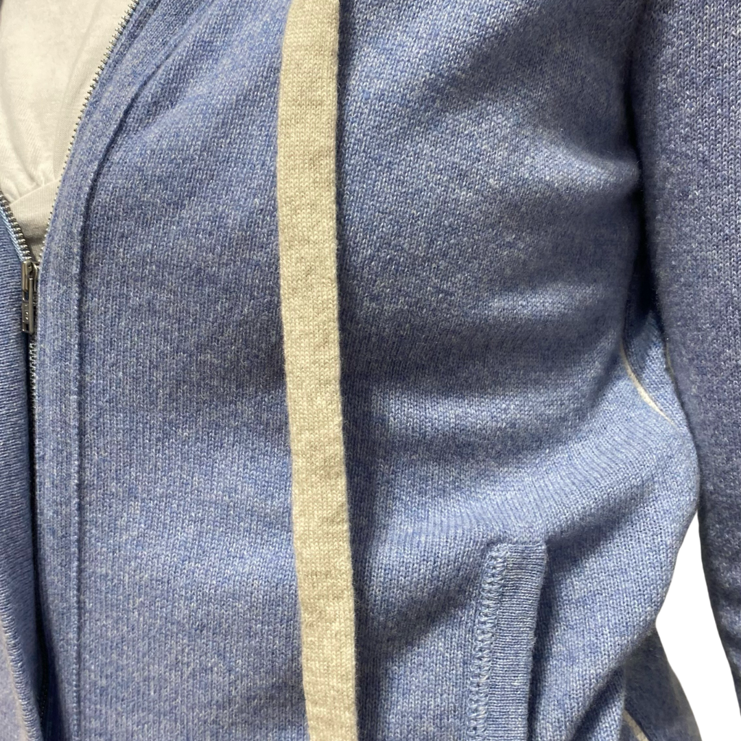 Hoodie with Contrast Ties in Slate/Mojave
