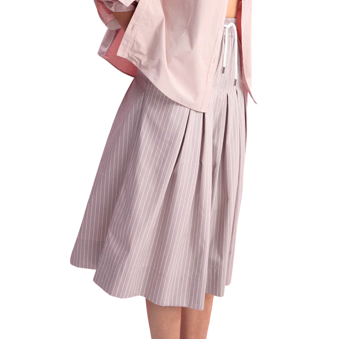 Gates Full Midi Skirt in Rose Stripe