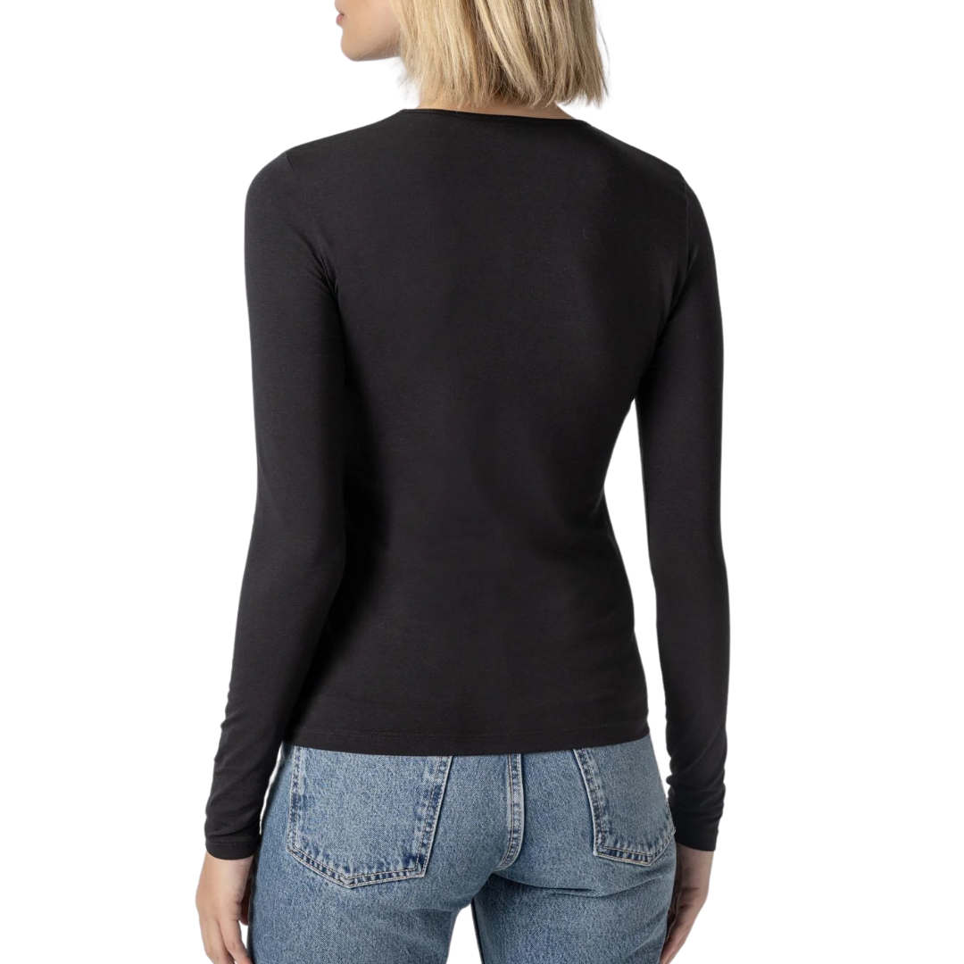 Long Sleeve Crew Tee in Black