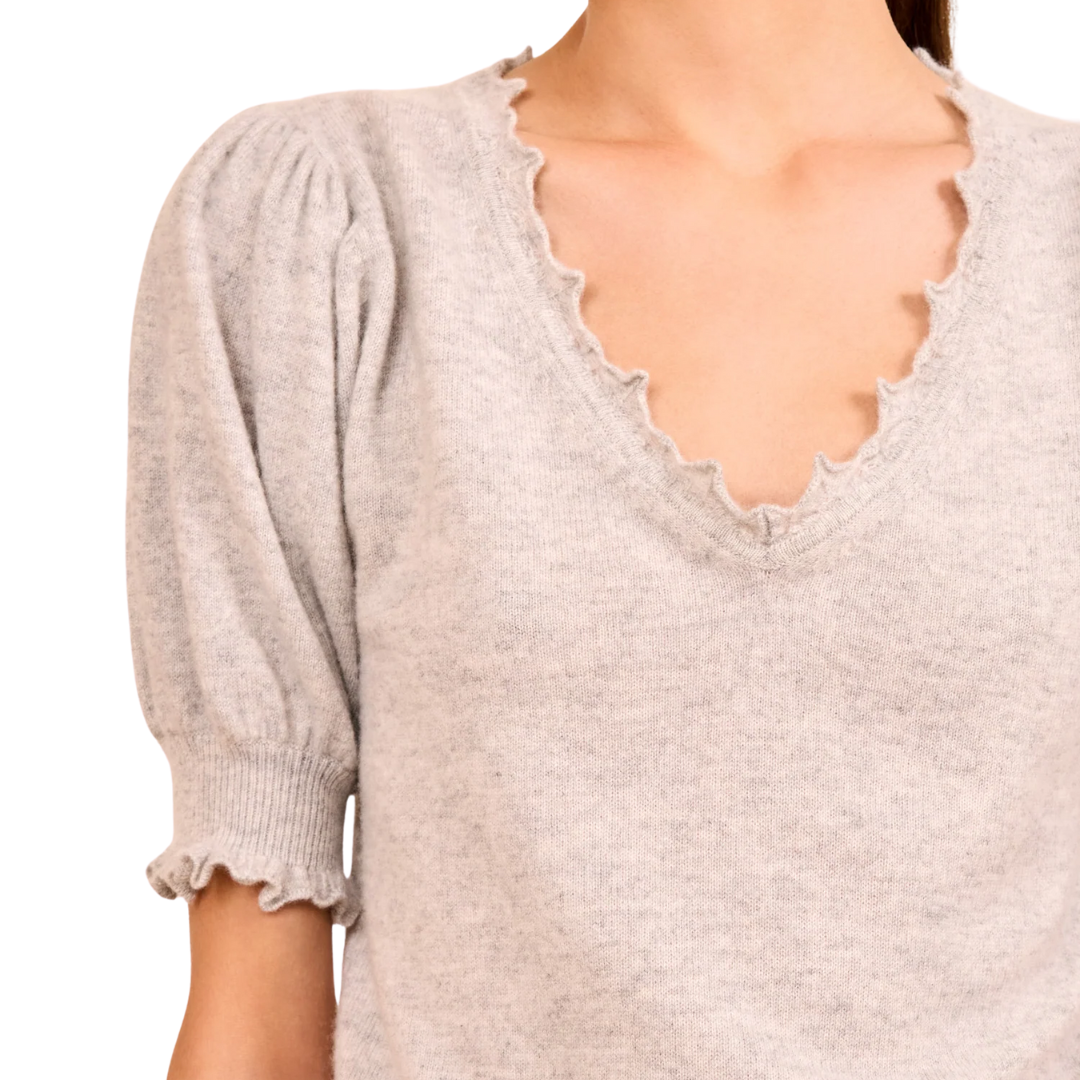 Polline Short Sleeve Top in Pebble