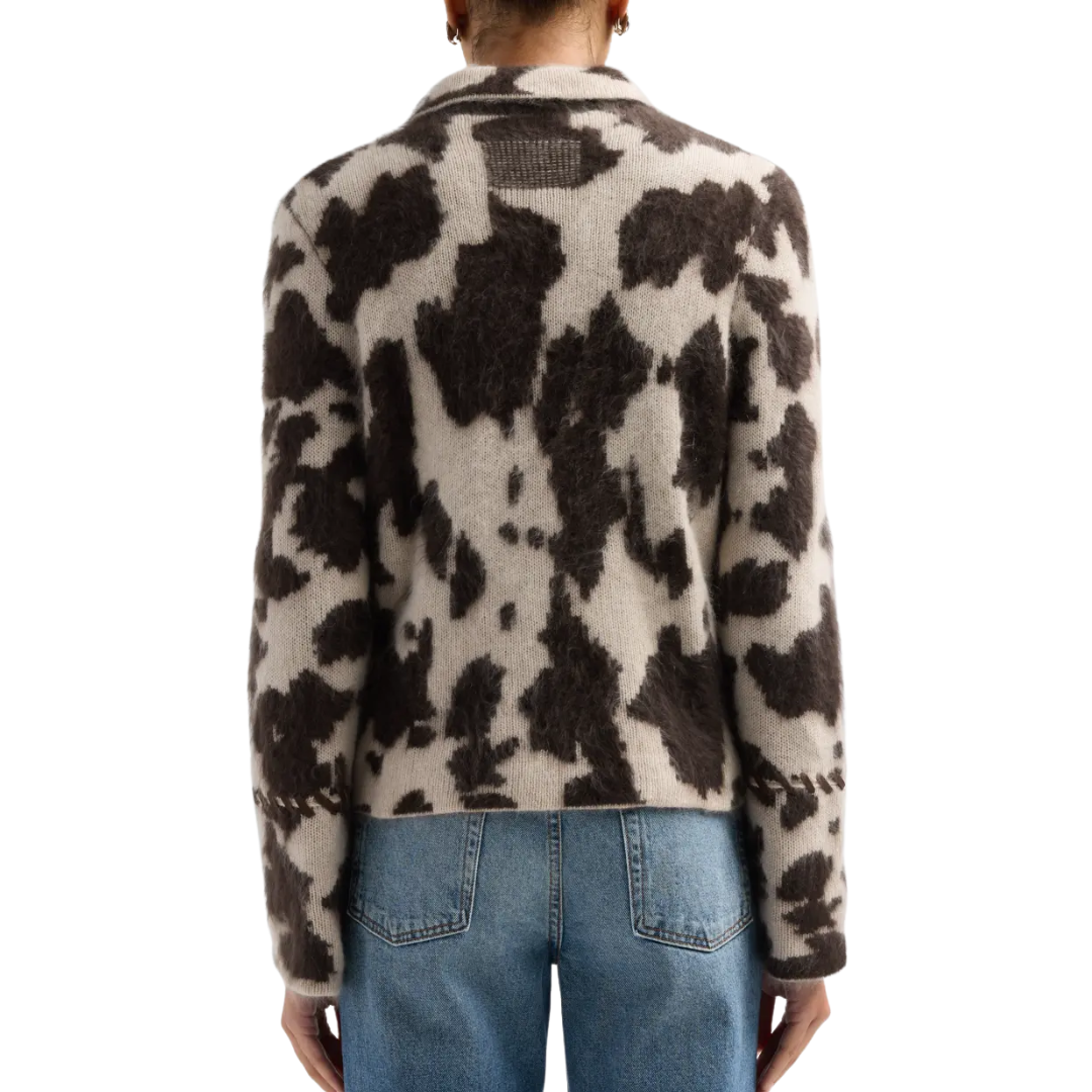 Grizzly Cowhide Jacket in Oatmeal/Burnt Cocoa