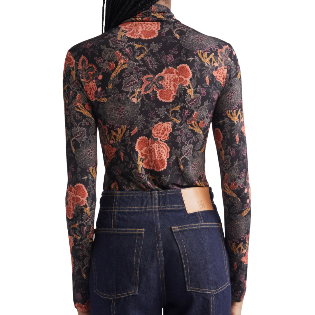 Aurelia Jersey Long Sleeve Turtleneck in Night Lily