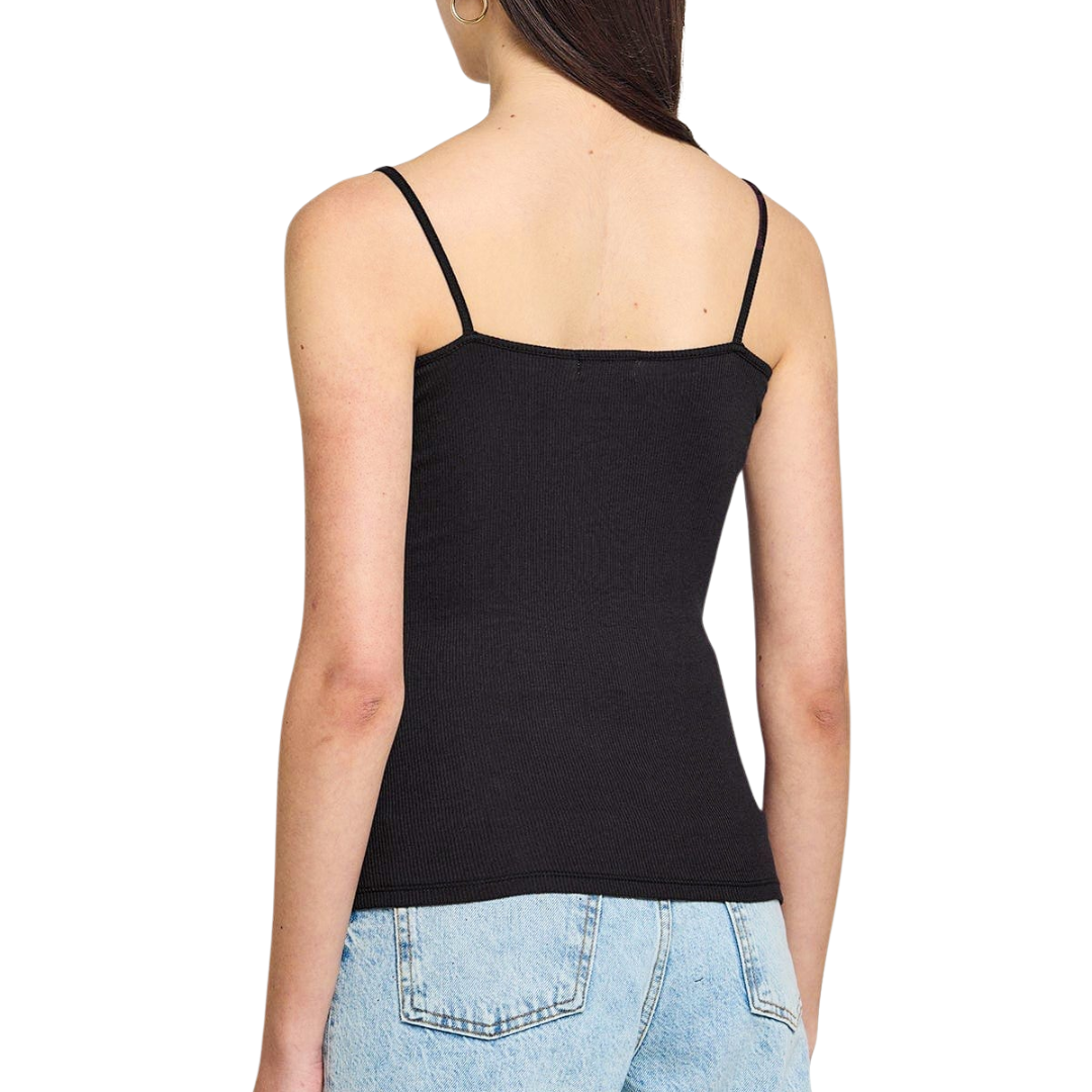 Ribbed Cami in Black