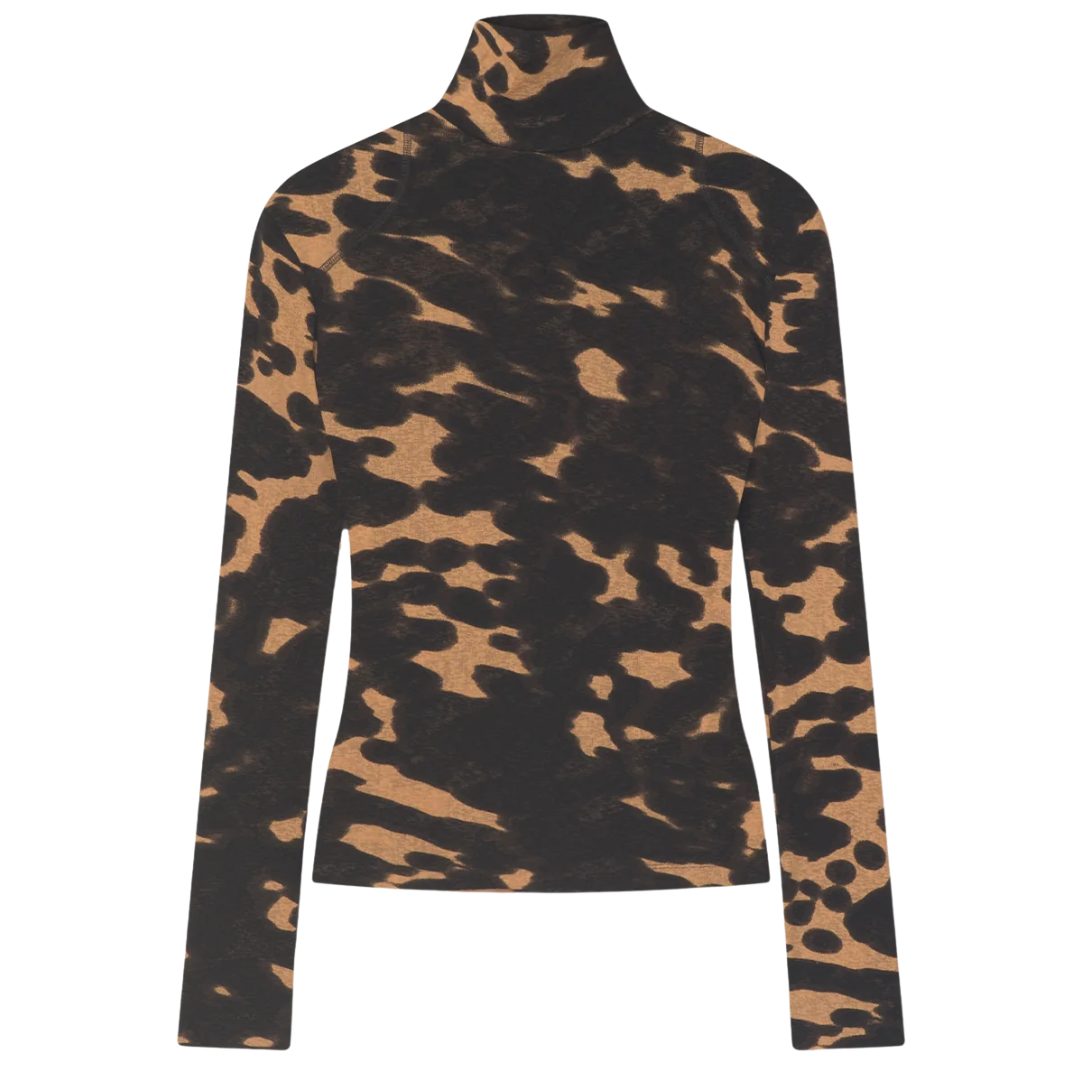 Nayeli Turtleneck Top in Midnight Mocha Apricot