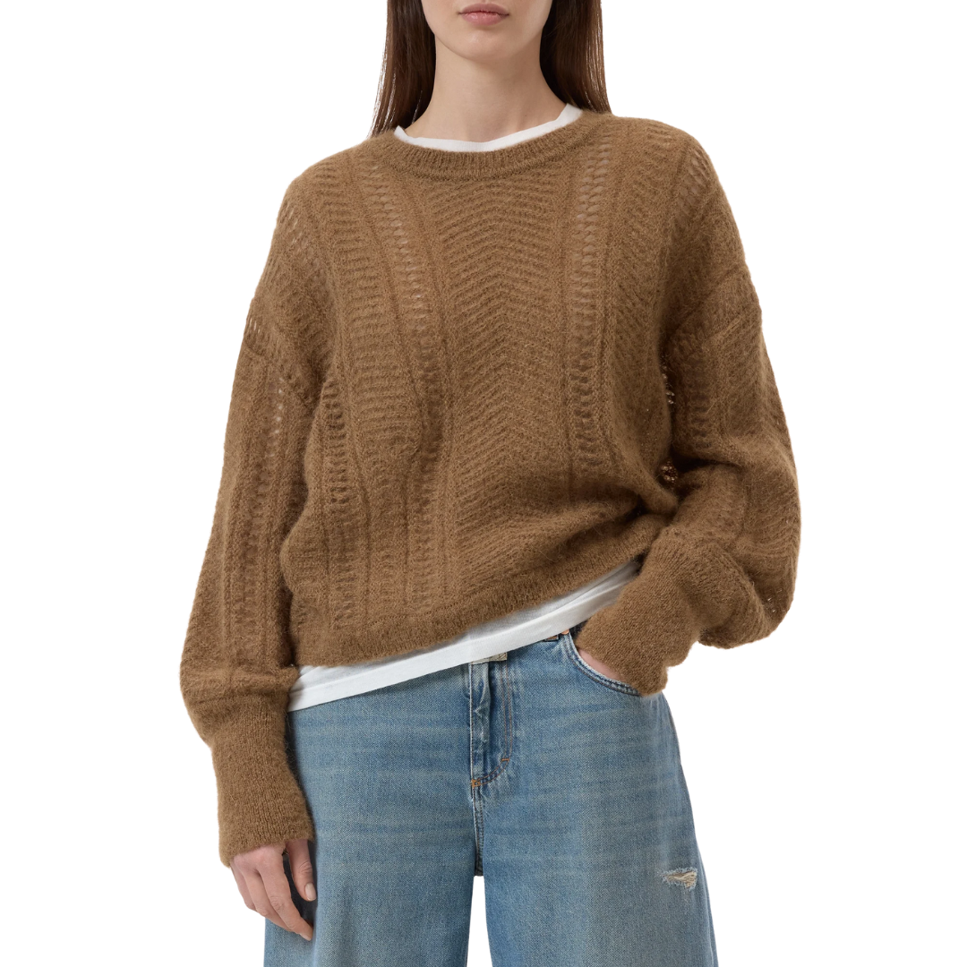 Mohair Mix Jumper in Light Mocha Brown