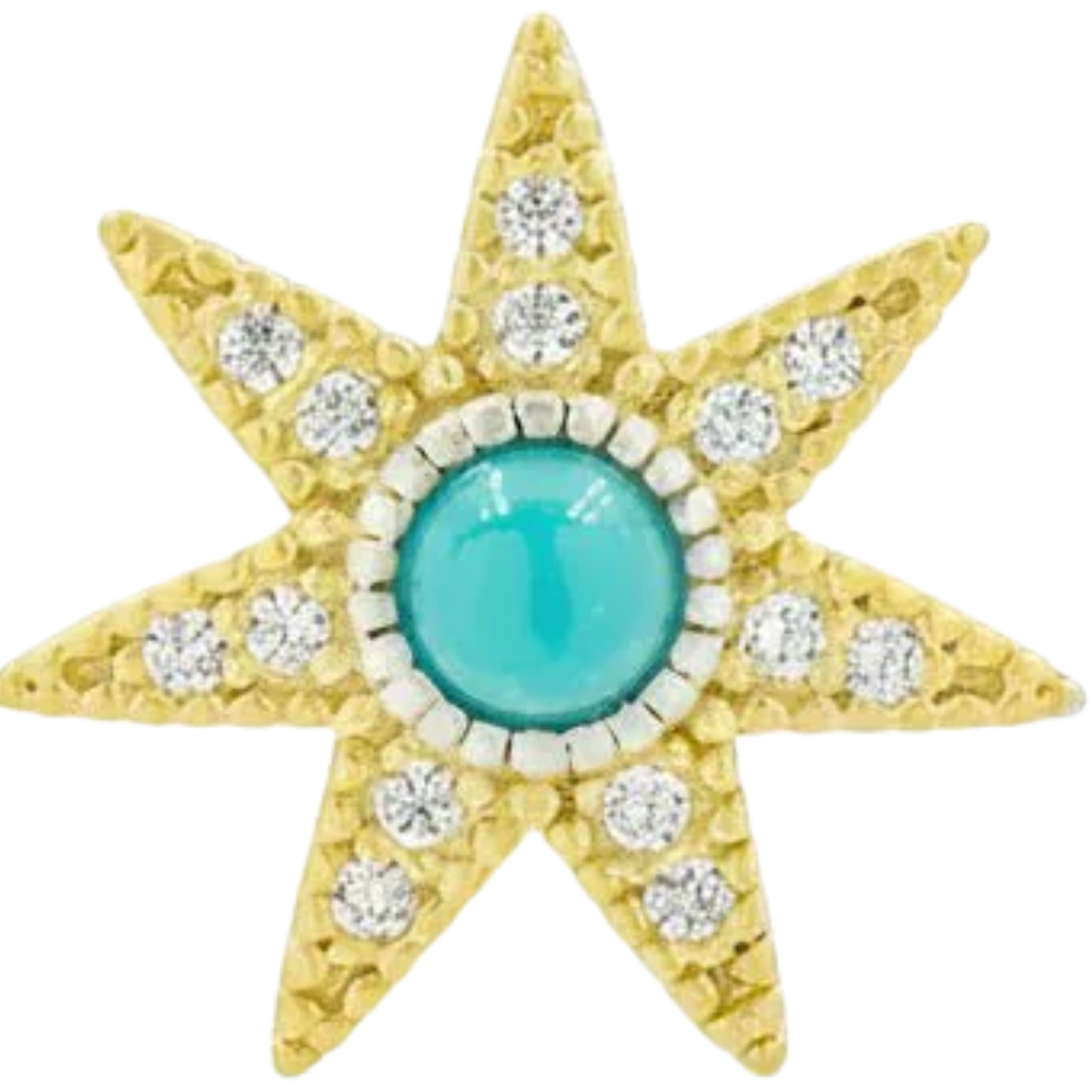 Celestial Stellular Studs in Gold & Turquoise