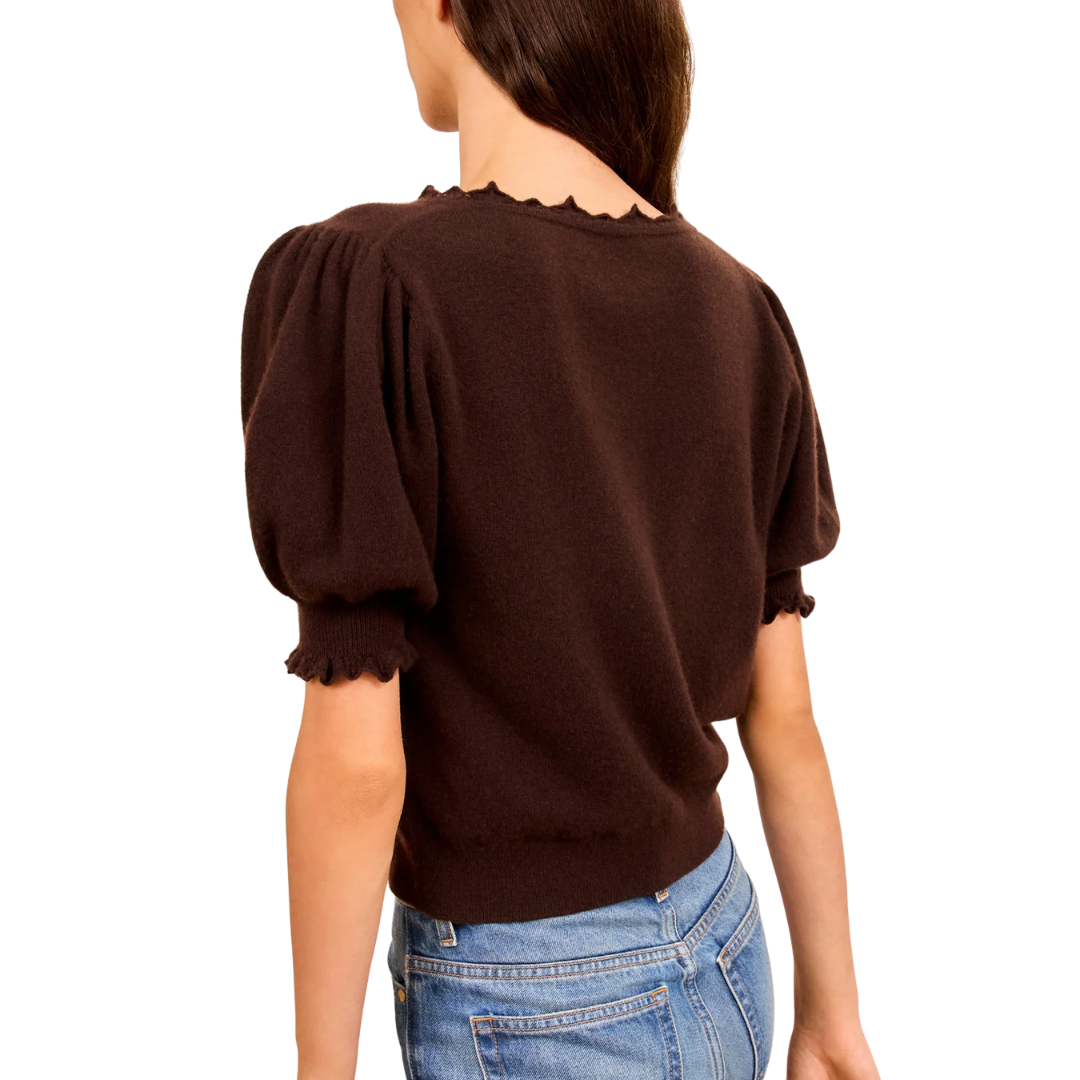 Polline Short Sleeve Top in Wenge