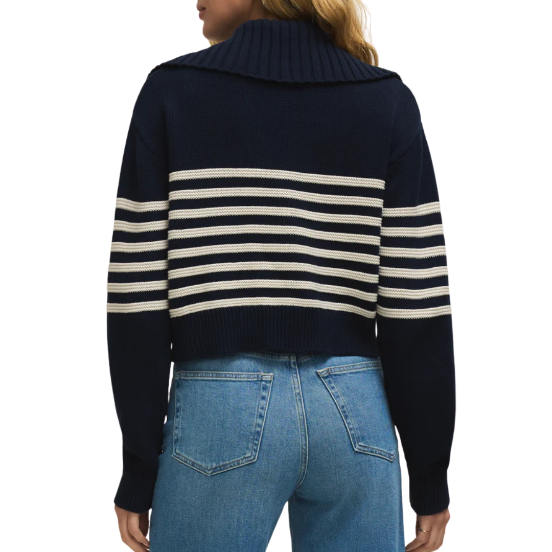 Z Supply Kovac Cropped Sweater Jacket in Eclipse