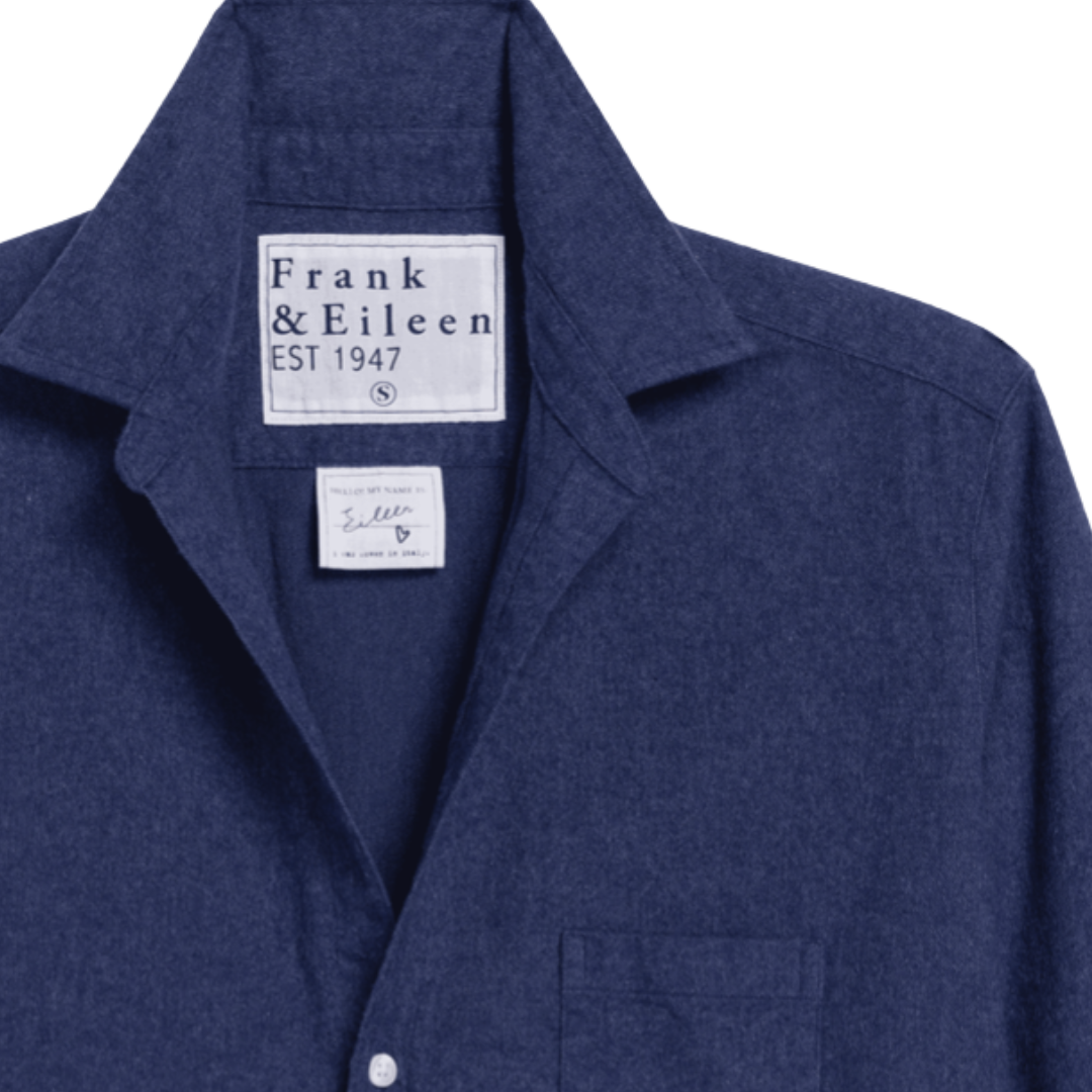 Eileen Relaxed Button-Up in Blue Melange