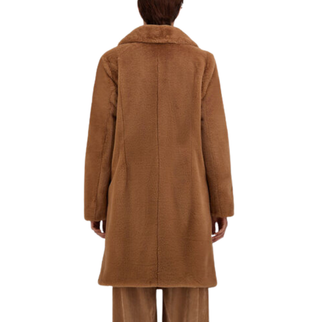 Alpaca Jacket with Fringing in Camel