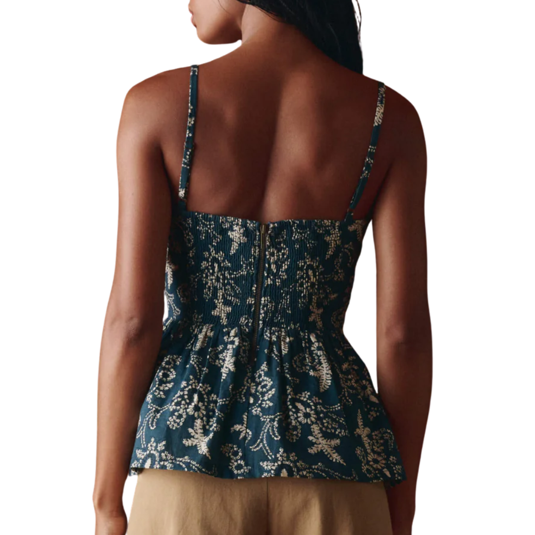 The Verse Top in Indigo Bandana